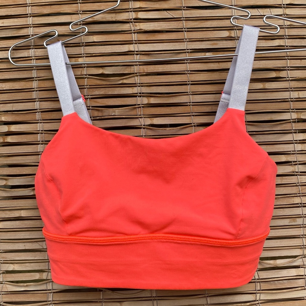 lululemon athletica Coral Sports Bra with Silver Straps